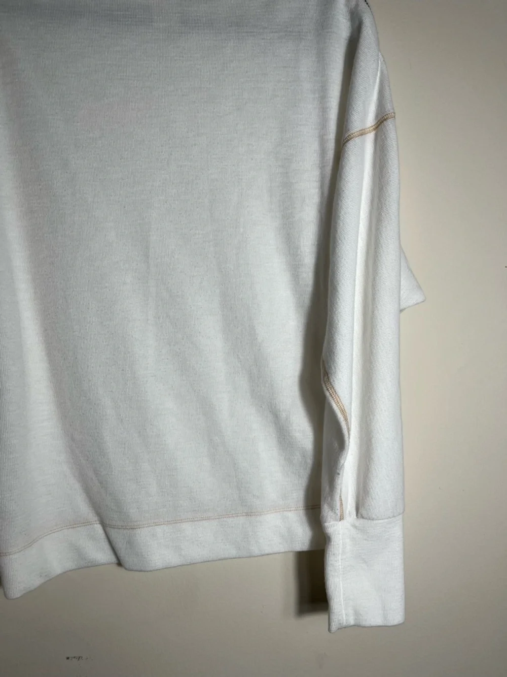 Free People We The‎ Free White Zip Shoulder Top Womens M Long Sleeve Casual